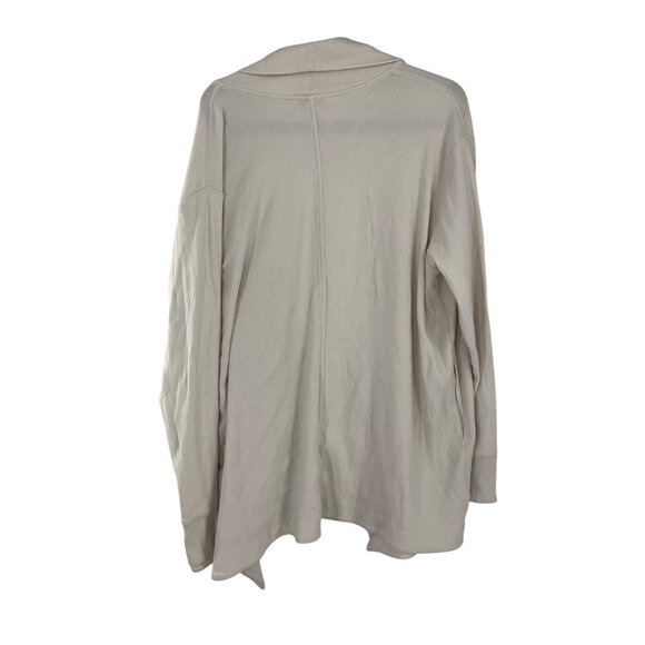 Athleta Pranayama Restore Rib Wrap Cardigan L Open Front Beige Womens - Picture 3 of 8